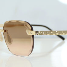 Nugget Glasses - Gold plated | Polished Diamond Cuts | Brown Ruby