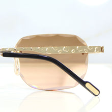 Nugget Glasses - Gold plated | Polished Diamond Cuts | Brown Ruby