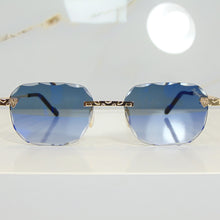 Nugget Glasses - Gold plated | Polished Diamond Cuts | Magical Blue