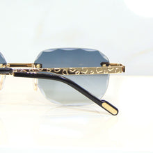 Nugget Glasses - Gold plated | Polished Diamond Cuts | Magical Blue