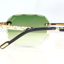 Nugget Glasses - Gold plated | Polished Diamond Cuts | Emarald Green