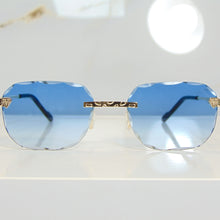 Nugget Glasses - Gold plated | Polished Diamond Cuts | Heavenly Blue