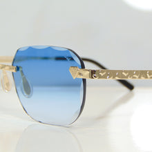 Nugget Glasses - Gold plated | Polished Diamond Cuts | Heavenly Blue
