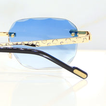 Nugget Glasses - Gold plated | Polished Diamond Cuts | Heavenly Blue