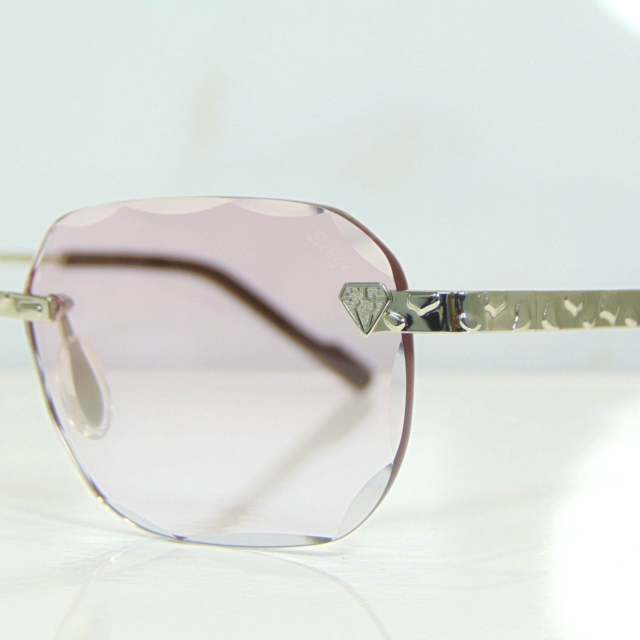 Nugget Glasses - 18 Carat Whitegold plated | Polished Diamond Cuts | Lavish Pink