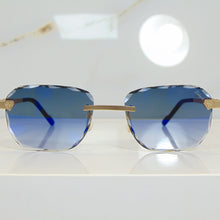 Blade Glasses - Gold plated | Polished Diamond Cuts | Magical Blue