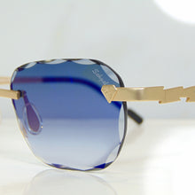 Blade Glasses - Gold plated | Polished Diamond Cuts | Magical Blue