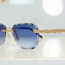 Blade Glasses - Gold plated | Polished Diamond Cuts | Magical Blue