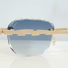 Blade Glasses - Gold plated | Polished Diamond Cuts | Magical Blue
