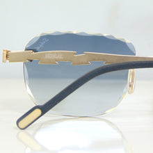 Blade Glasses - Gold plated | Polished Diamond Cuts | Magical Blue