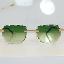 Blade Glasses - Gold plated | Polished Diamond Cuts | Emarald Green