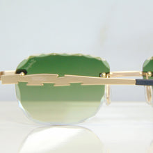 Blade Glasses - Gold plated | Polished Diamond Cuts | Emarald Green