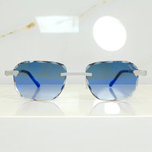 Blade Glasses - Whitegold plated | Polished Diamond Cuts | Magical Blue
