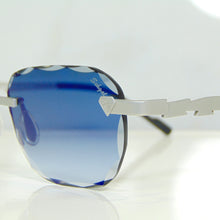 Blade Glasses - Whitegold plated | Polished Diamond Cuts | Magical Blue