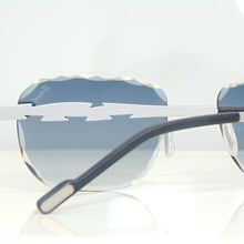 Blade Glasses - Whitegold plated | Polished Diamond Cuts | Magical Blue