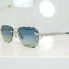 Blade Glasses - Whitegold plated | Polished Diamond Cuts | Blue to Beige
