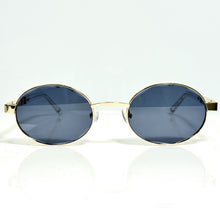 Ovoid Glasses - Gold Plated | Dark Grey Shade | Diamond Cut Lens