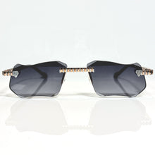 Magic Glasses - Two-Tone Whitegold & Rose Plated | Dark Grey Shade | Diamond Shape Lens