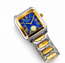 Sehgal Marbleous Watch - Royal Blue Marble - Two-Tone Gold plated