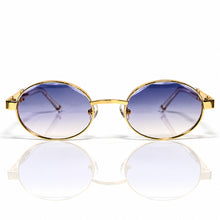 Ovoid Glasses - Gold Plated | Purple Gradient Shade | Diamond Cut Lens