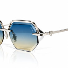 Elite Glasses - Whitegold plated | Polished Diamond Cuts | Blue to Beige