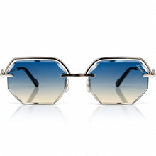 Elite Glasses - Whitegold plated | Polished Diamond Cuts | Blue to Beige