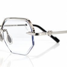Elite Glasses - Whitegold plated | Polished Diamond Cuts | Classy Transparent