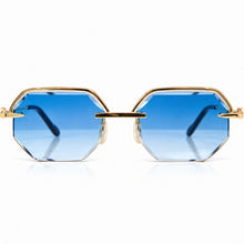 Elite Glasses - Gold plated | Polished Diamond Cuts | Heavenly Blue