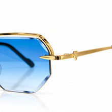 Elite Glasses - Gold plated | Polished Diamond Cuts | Heavenly Blue