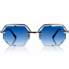 Elite Glasses - Whitegold plated | Polished Diamond Cuts | Magical Blue