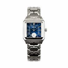 Sehgal Marbleous Watch - Royal Blue Marble - White Gold plated