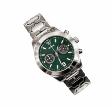 Sehgal Maharaja Watch - Gradient Emerald Green - White Gold Plated