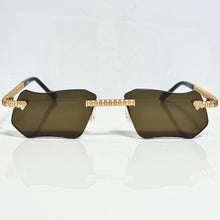 Magic Glasses - Gold Plated | Greenish Brown Shade | Diamond Shape Lens