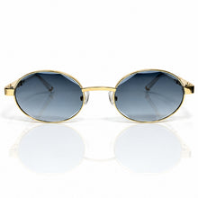Ovoid Glasses - Gold Plated | Greyish Blue Shade | Diamond Cut Lens