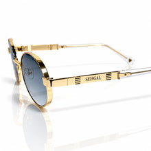 Ovoid Glasses - Gold Plated | Greyish Blue Shade | Diamond Cut Lens