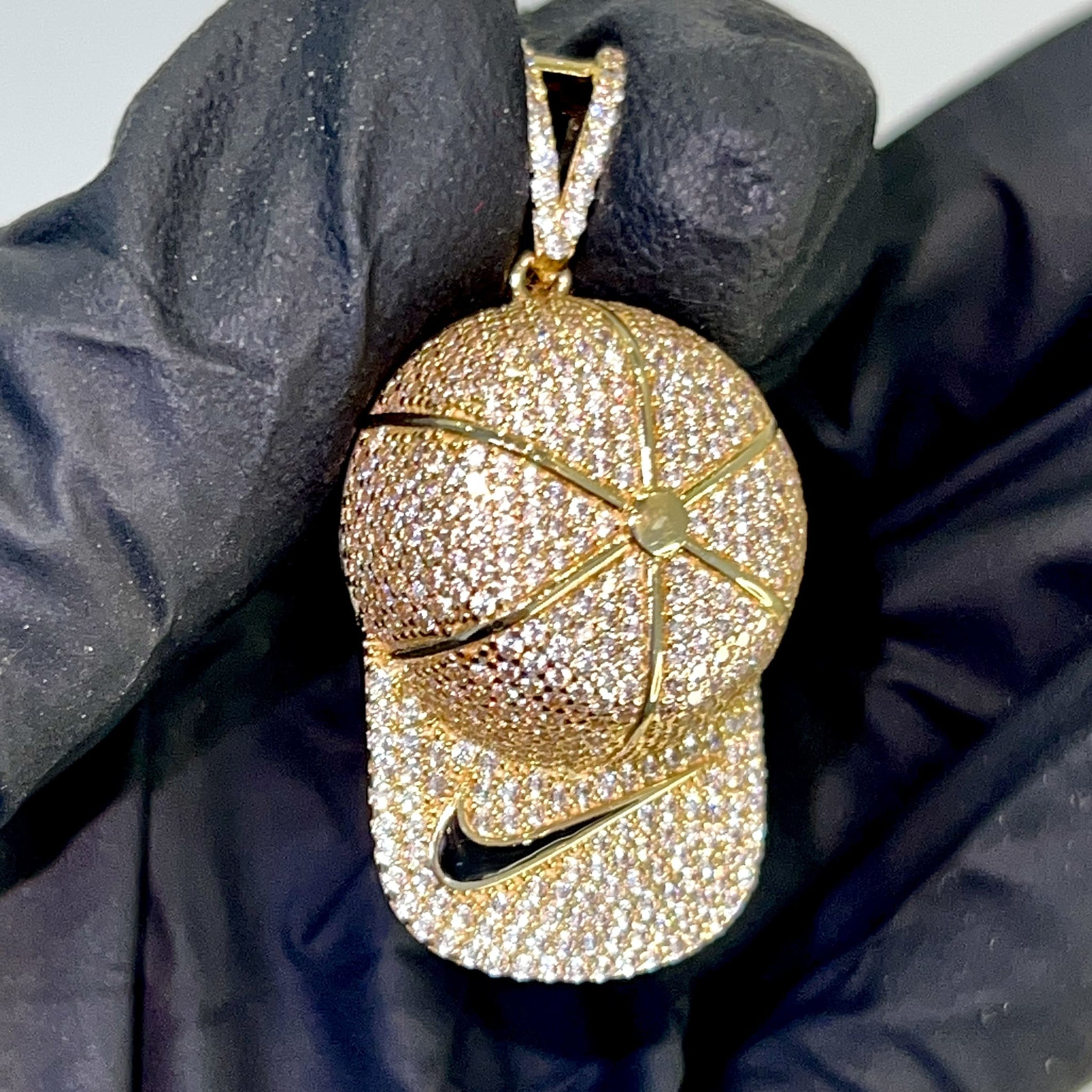 Iced Out Cap Pendant - 14 Carat Gold - 280