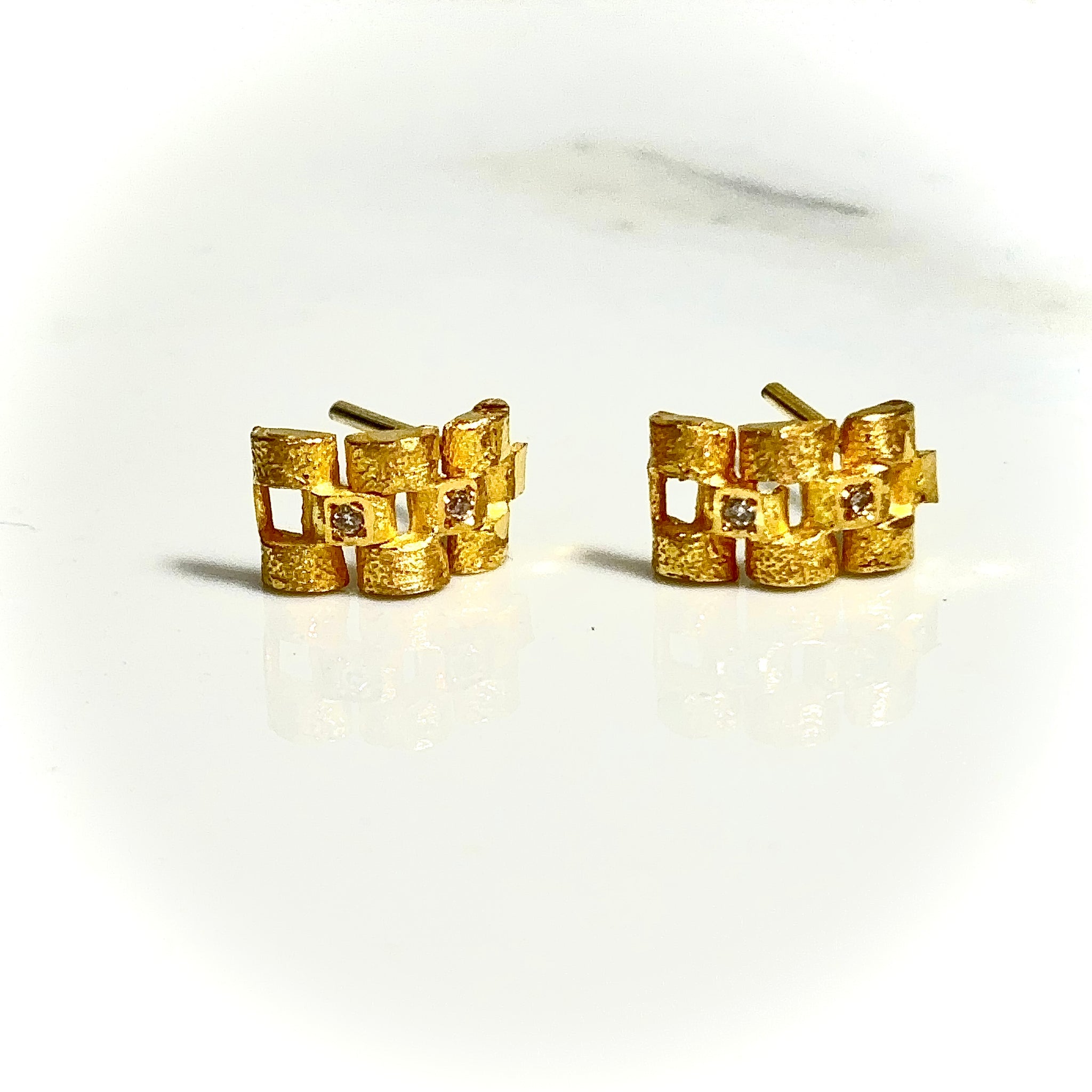 Roleks Schakel Earrings - 14 carat gold EARV2