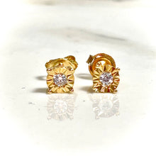 Golden Sunburst Studs Earring - 14 carat gold EARV2