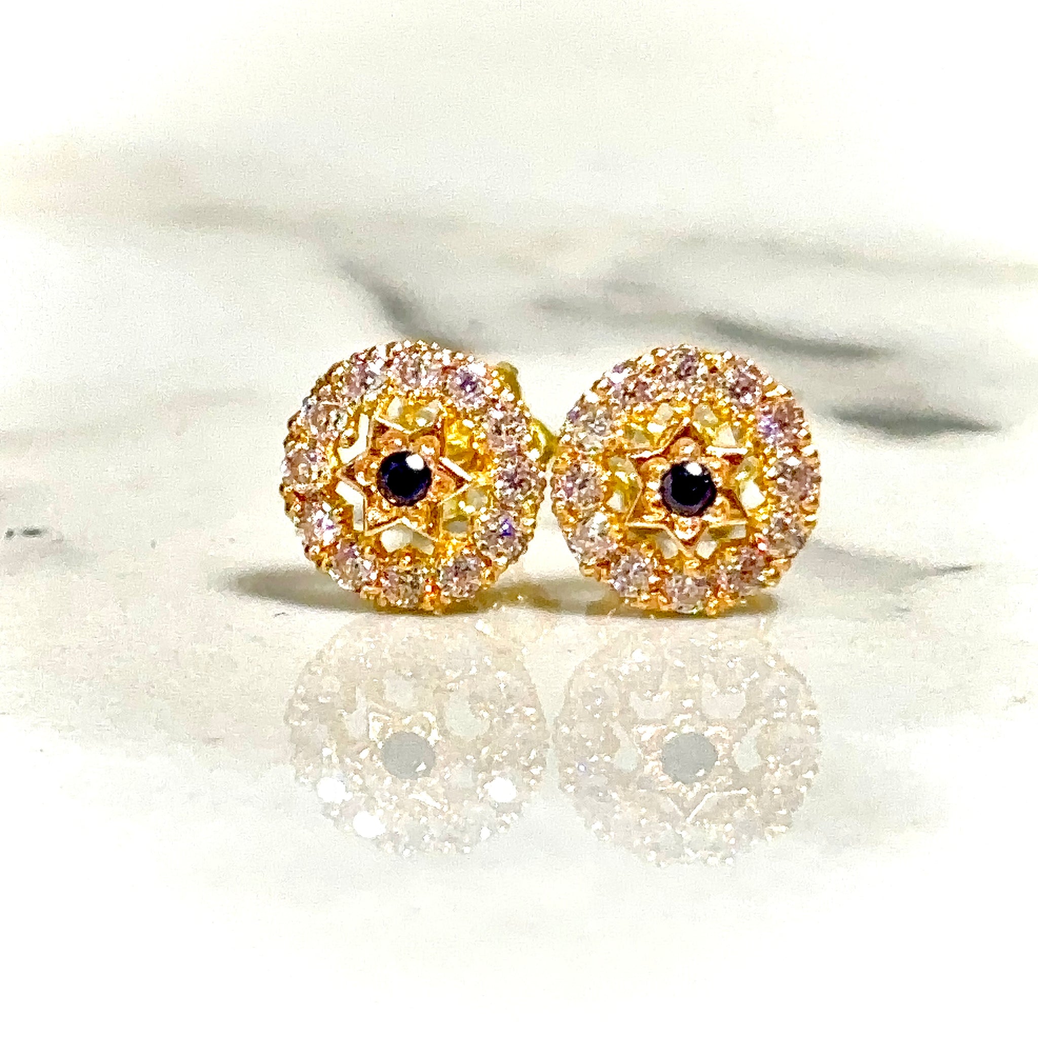 Midnight Glamour Earring - 14 carat gold