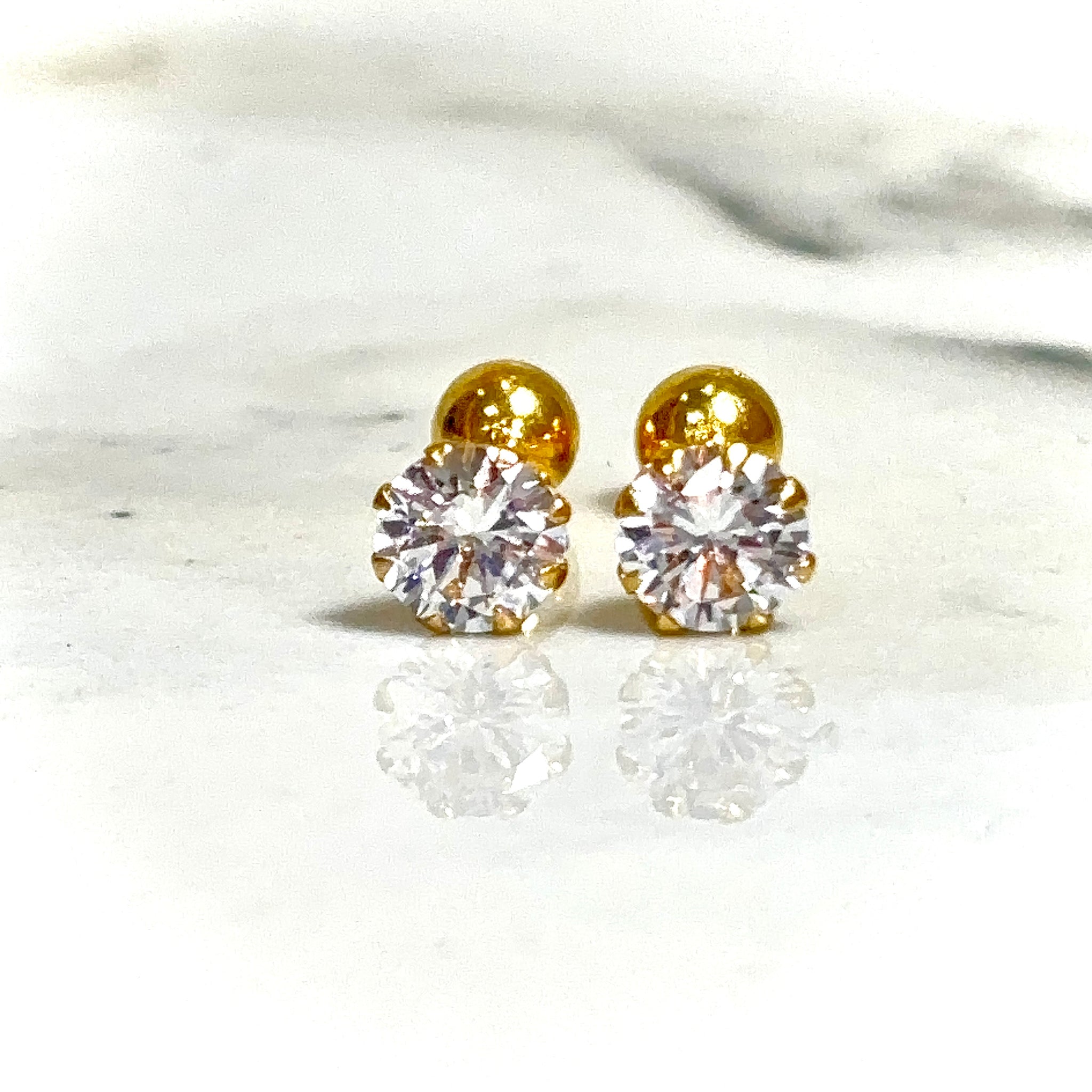 Radiant Orbit Earring - 14 carat gold EARV2