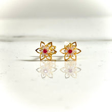 Flower Earring - 14 carat gold EARV2