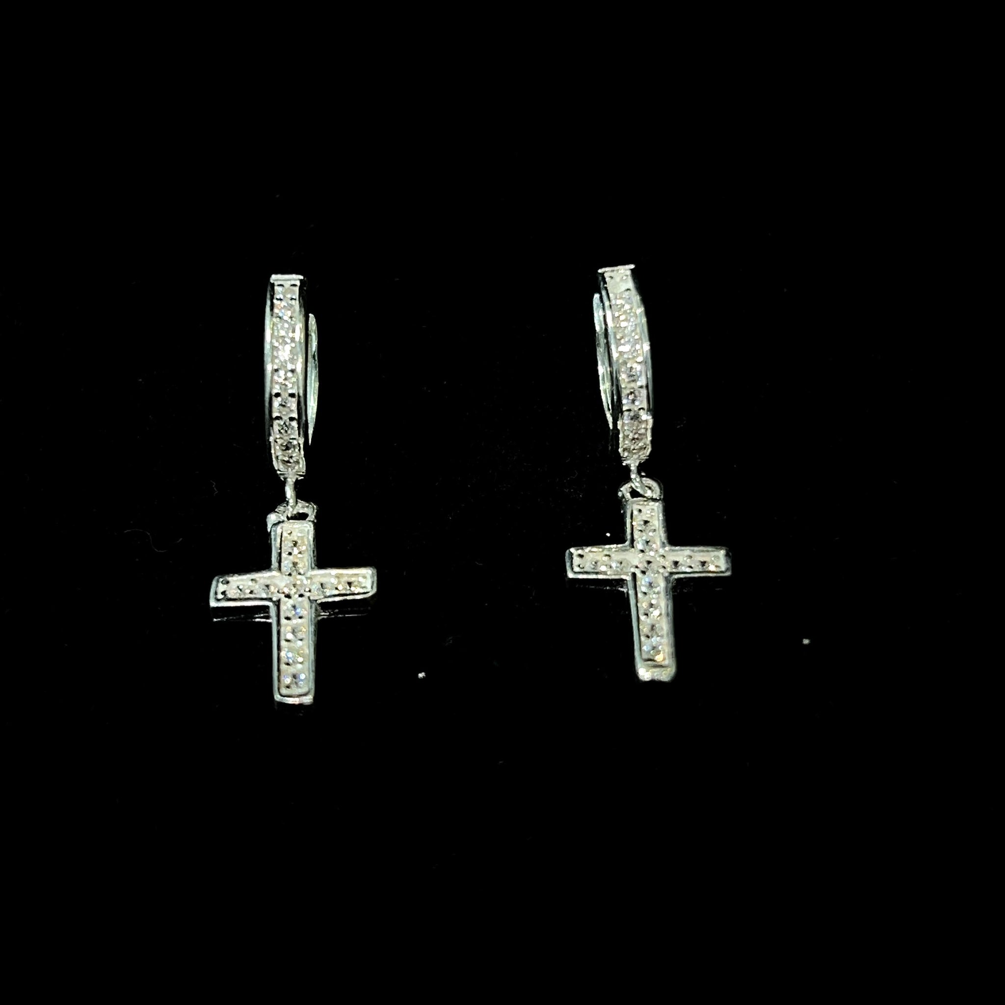 Jesus Cross Earrings - Silver 925 - 327