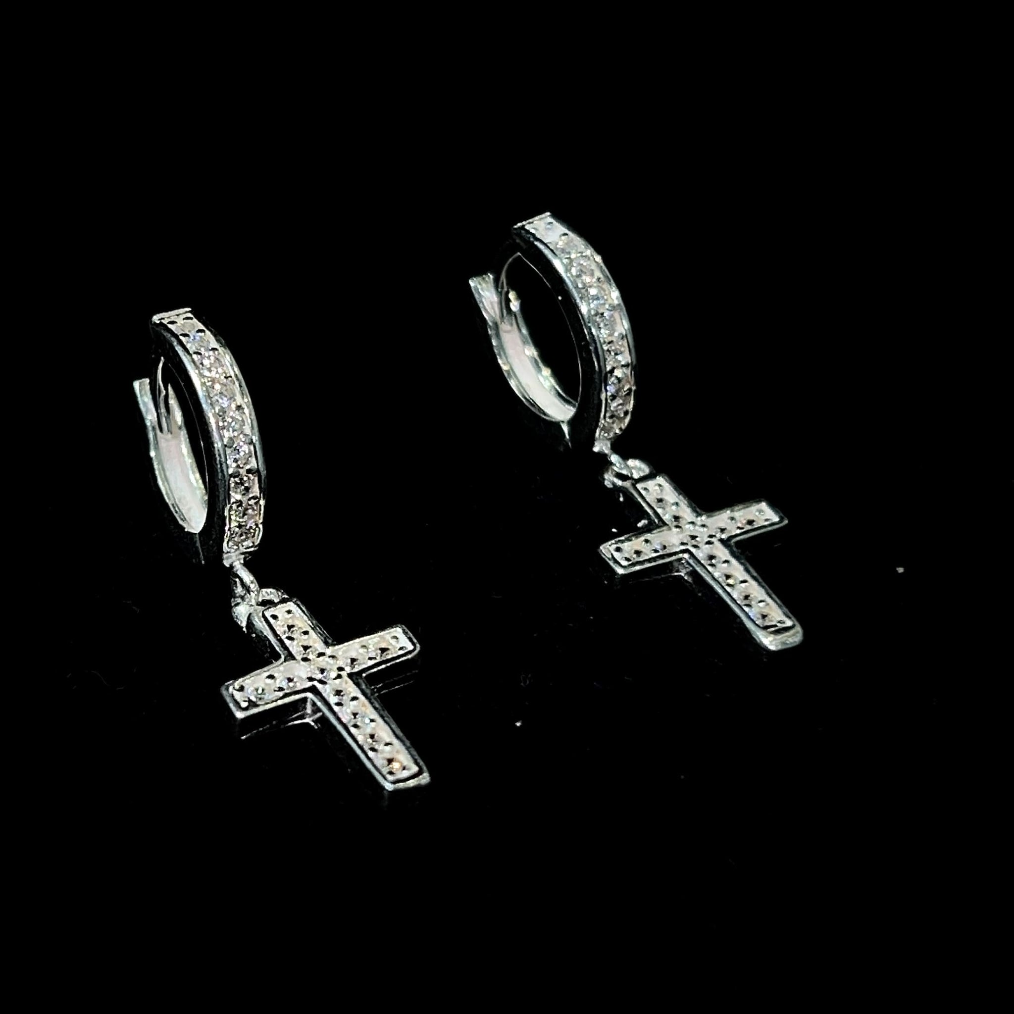 Jesus Cross Earrings - Silver 925 - 327