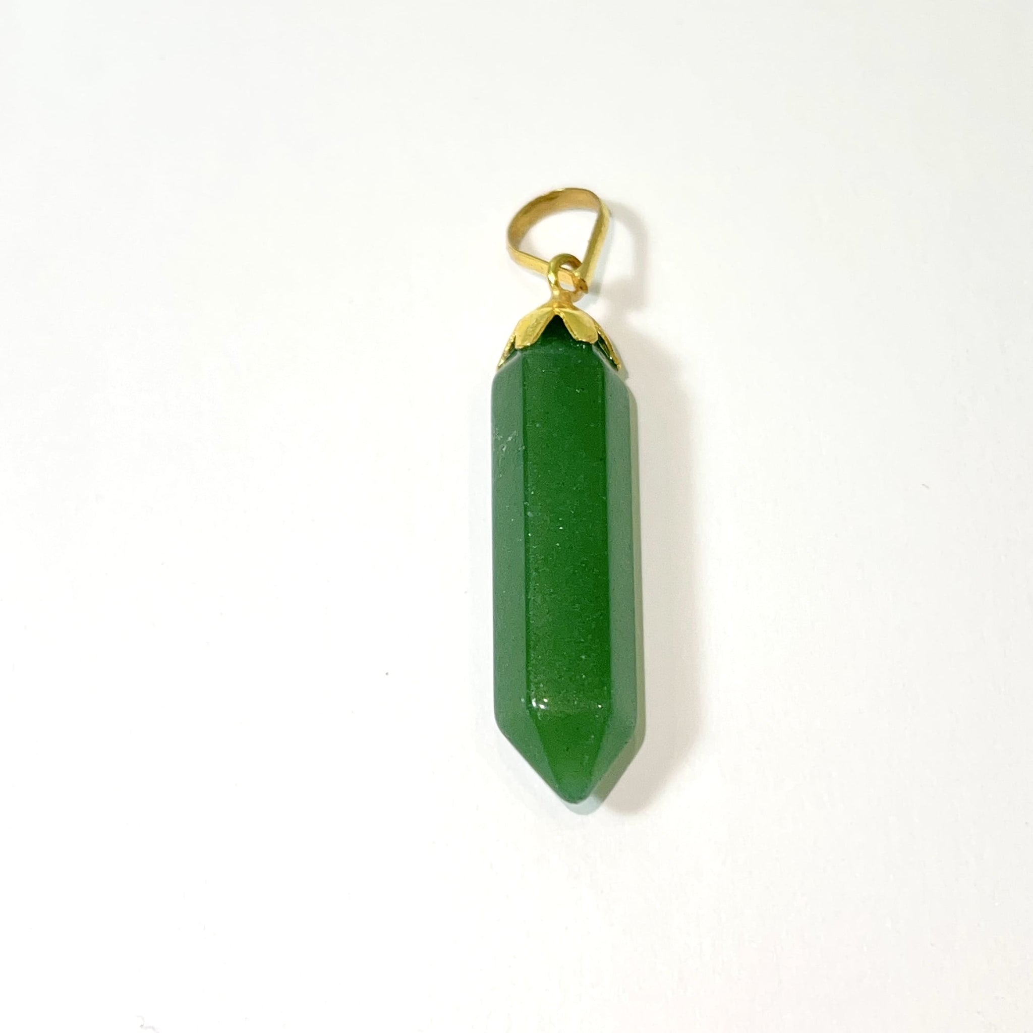 Double-ended Pendant Aventurine - 18 Carat Gold - 313