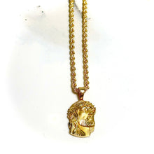 Jesus +  Rope Chain - 2mm / 60cm - 14 carat gold CHV2