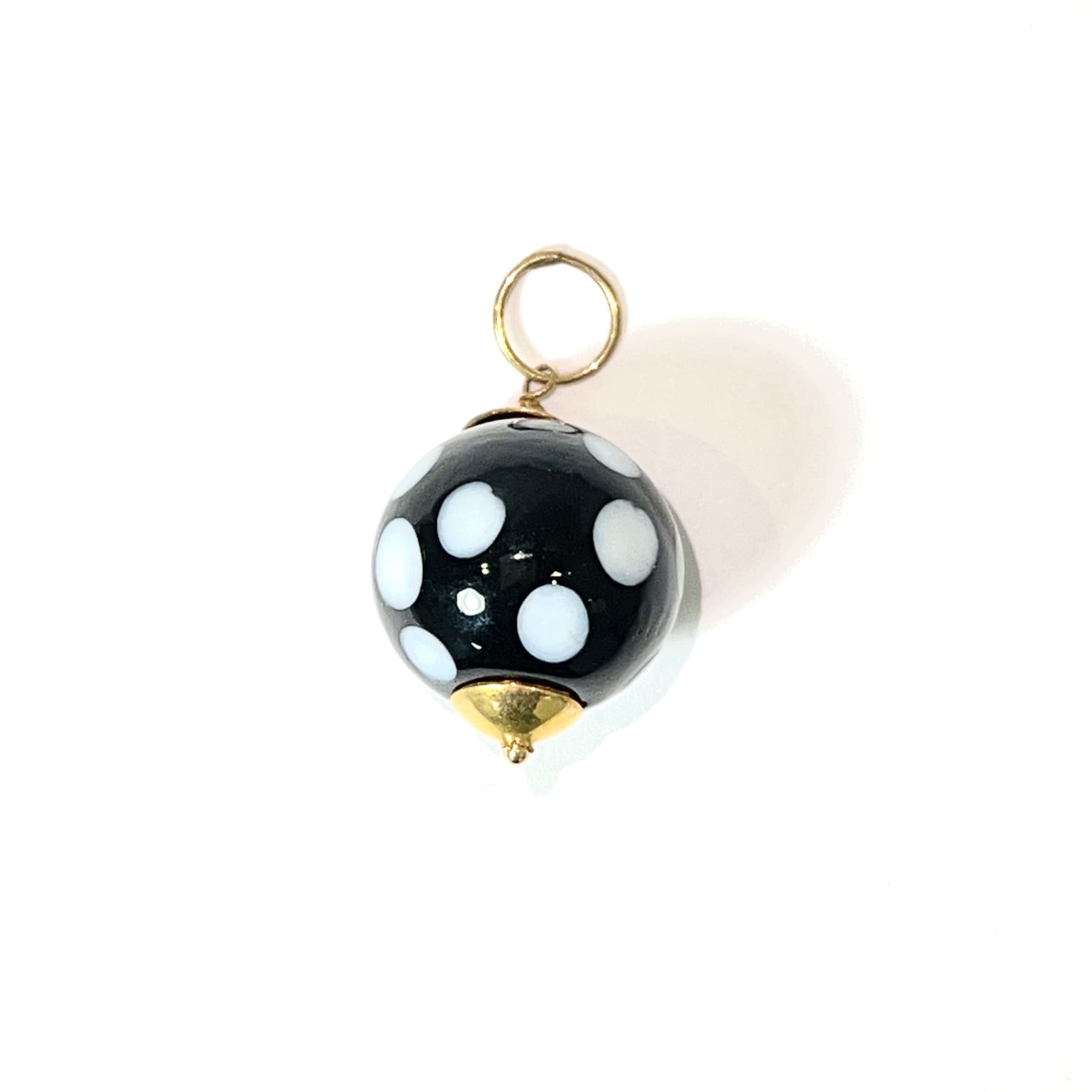 Black and White Bead Pendant - 14 Carat Gold - 320