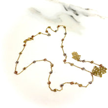 Mooncut Hamsa Chain - 14 carat gold - 60cm CHV2