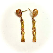Golden Bamboo Elegance Earring - 14 carat gold EARV2