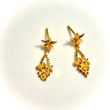 Elegant Filigree Drop Earrings - 14 carat gold EARV2