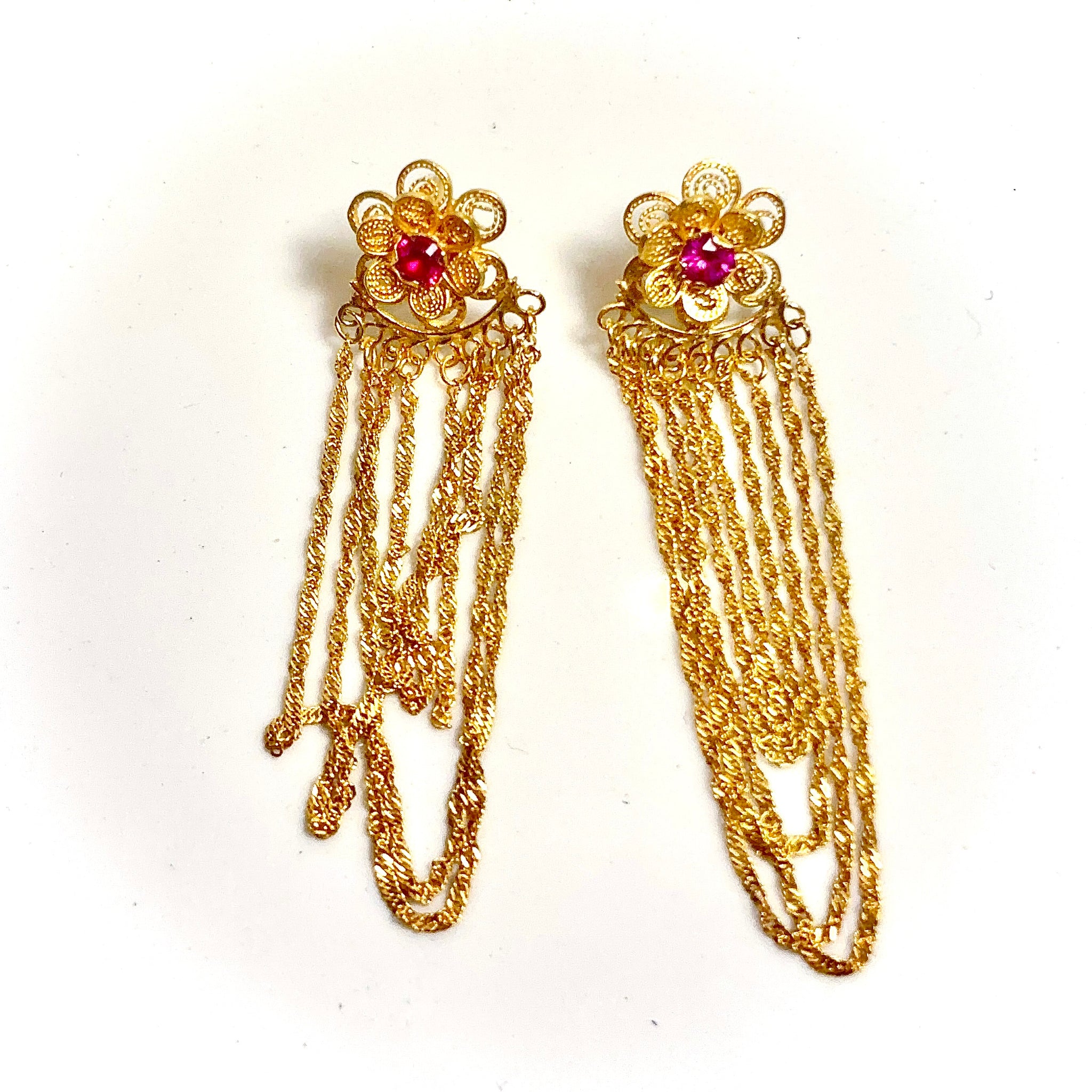 Charming Floral Drops Earring - 14 carat gold EARV2